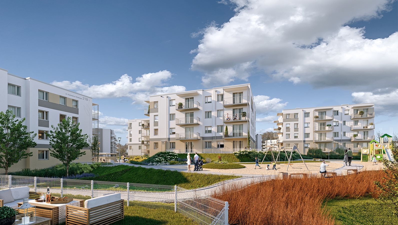 Osiedle Zielony Południk - duże odległości między budynkami