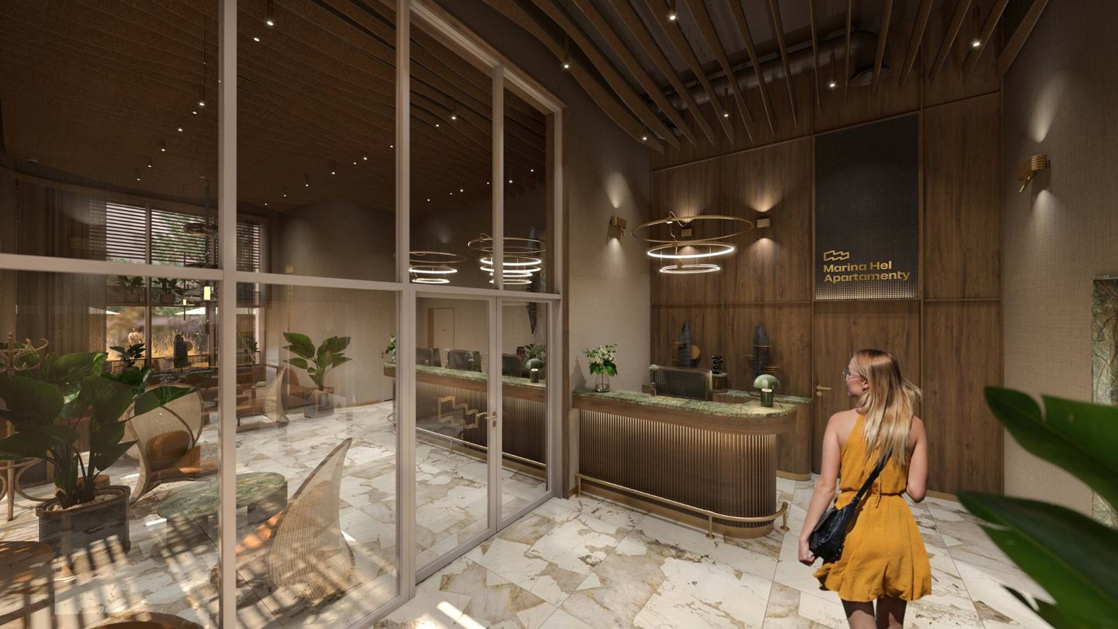 Marina Hel Apartamenty – strefa wejścia do budynku