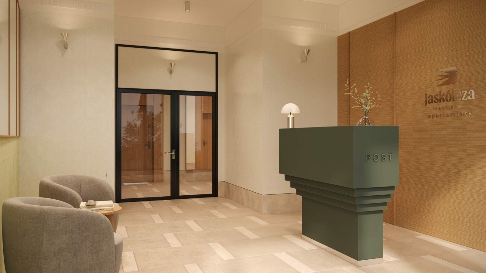 Jaskółcza – lobby w klatce z apartamentami inwestycyjnymi