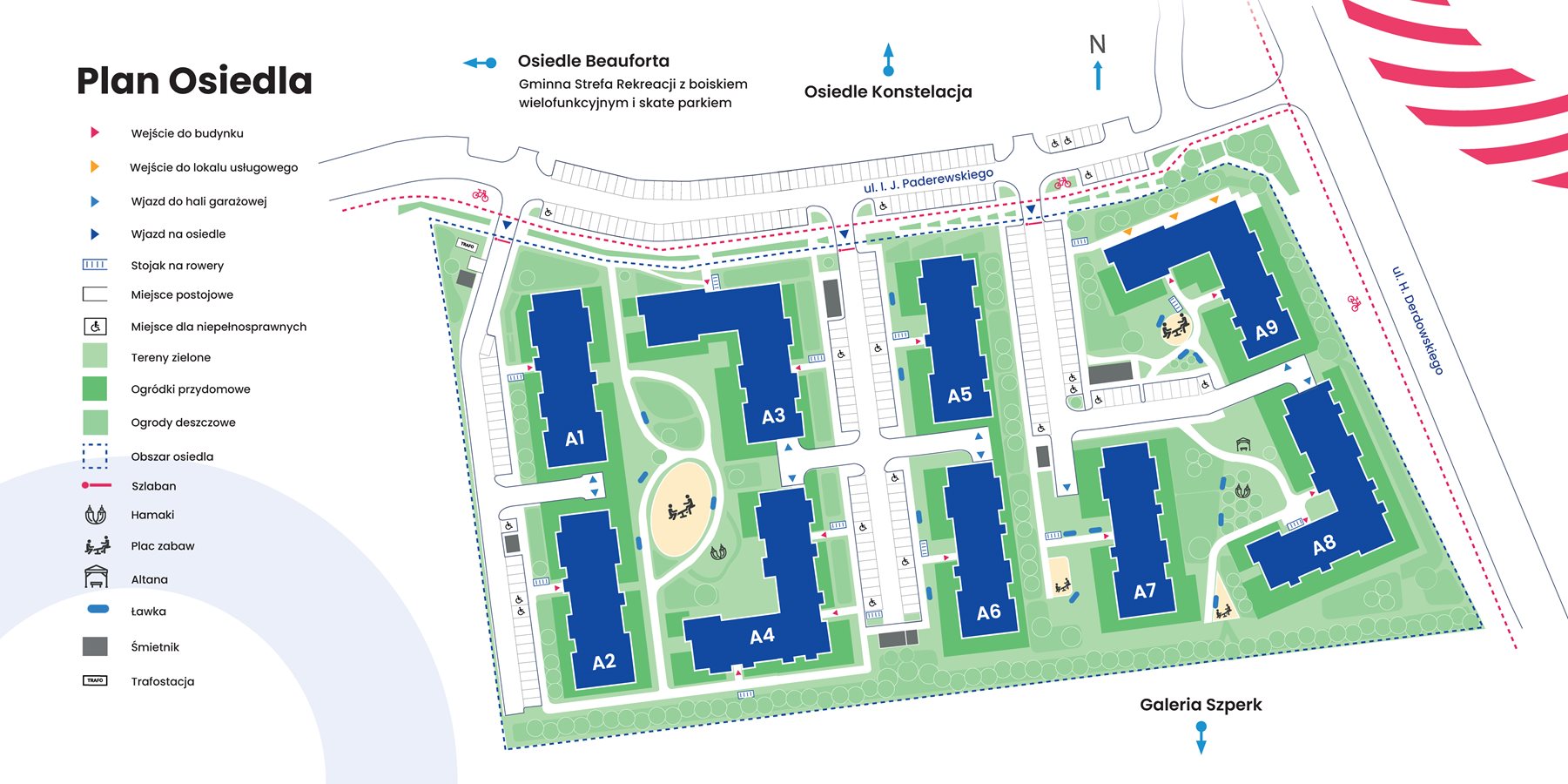 Osiedle Beauforta 2 - plan zagospodarowania terenu