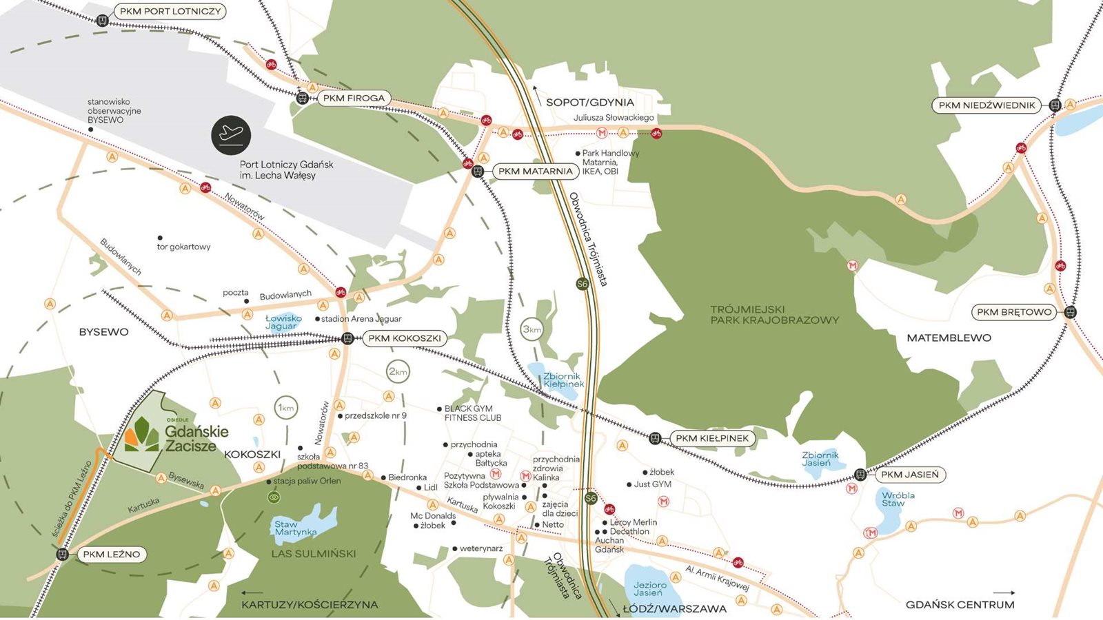 Gdańskie Zacisze – mapa okolicy