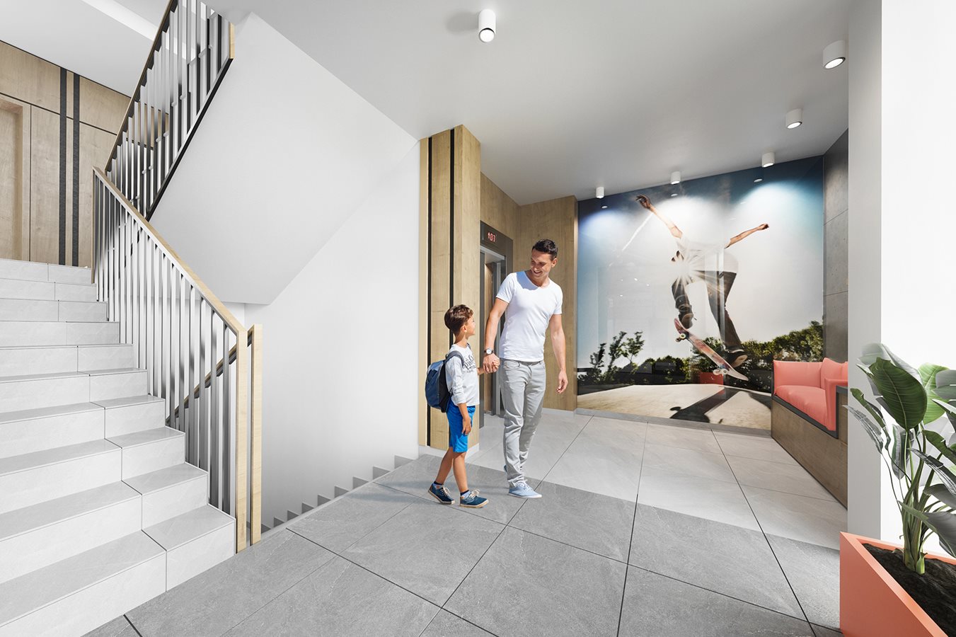 Osiedle Dynamika - klatka schodowa