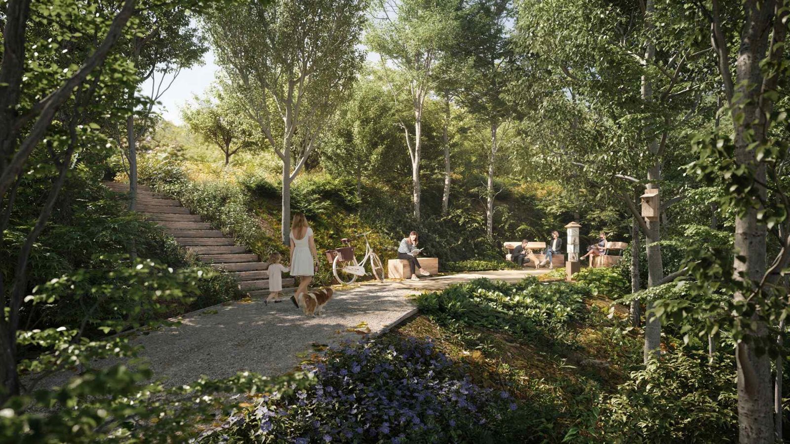 PERSPEKTYWA - zielony park osiedlowy z alejkami spacerowymi