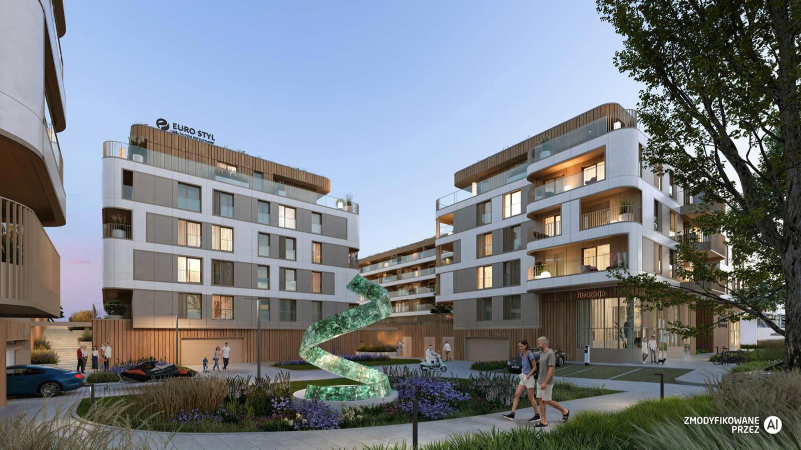 Marina Hel Apartamenty – instalacja artystyczna Wir na dziedzińcu inwestycji