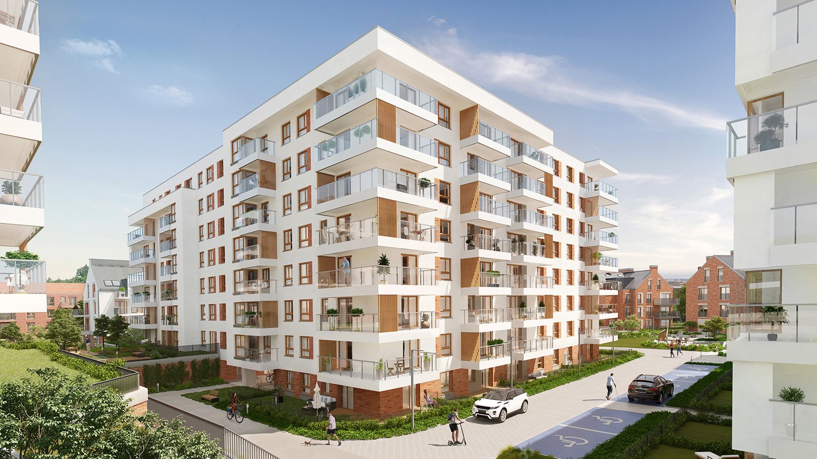 PERSPEKTYWA - ciekawa architektura i przestronne balkony ze szklanymi balustradami