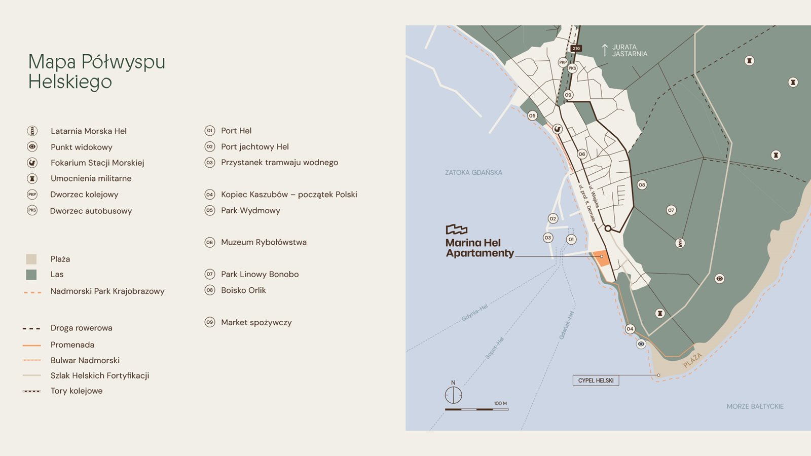 Marina Hel Apartamenty – mapa okolicy